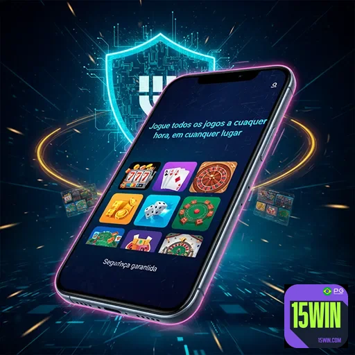 Imagem do aplicativo 15win, destaque para as funcionalidades do site 15win para apostas e jogos Online.