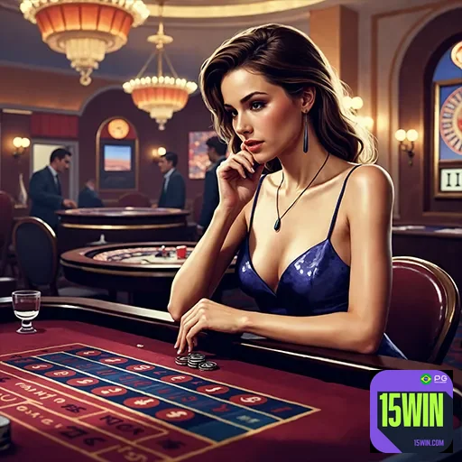 Imagem relacionada ao 15win, site de cassino, exibindo jogos de azar e ambiente de aposta online.